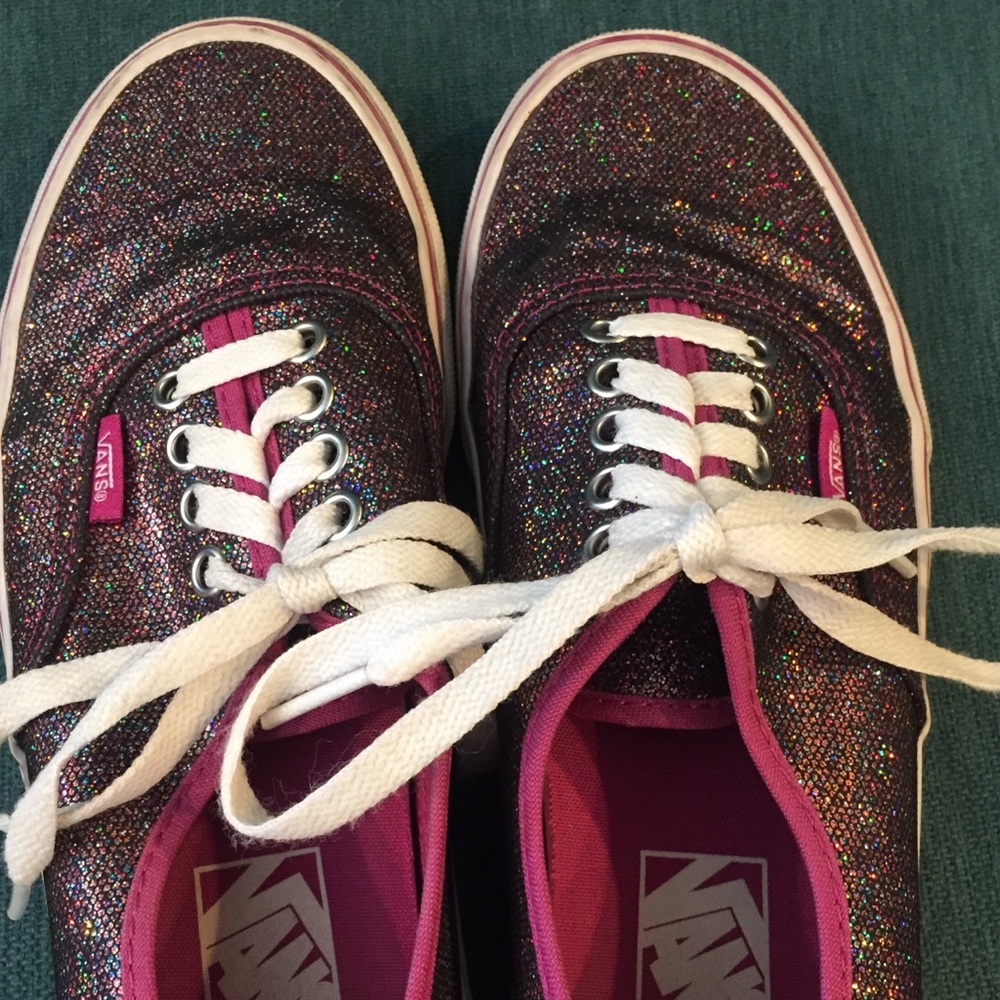 Vans iridescent glitter tennis shoes